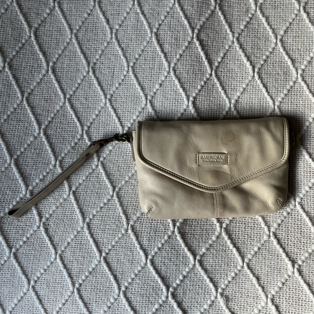 American Leather Wristlet Clutch - Cream